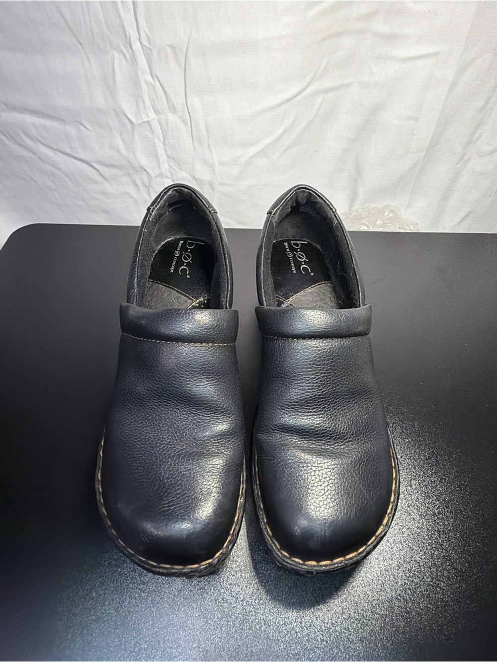 b.o.c. Black Leather Slip-On Loafers